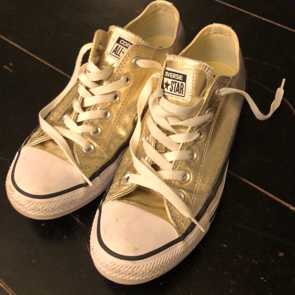 metallic gold converse